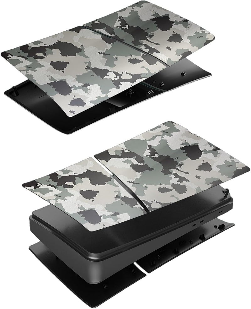 IMOFEE Slim Digital Edition Cover Plates for New PS5 Slim Console, Shell Panels Compatible with New PlayStation 5 Slim Accessories Protective Replacement Faceplate (Gray Camouflage) - Image 3